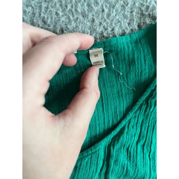 Soft Surroundings Tank Top Medium Lined Gauze Sleeveless Green Cotton Boho Beach - Picture 5 of 11